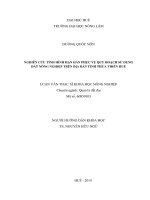 Nghiên cứu tình hình hạn hán phục vụ quy hoạch sử dụng đất nông nghiệp trên địa bàn tỉnh thừa thiên huế  