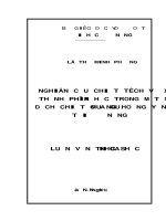 Nghiên cứu chiết tách và xác định thành phần hóa học trong một số dịch chiết của quả muồng hoàng yến tại đà nẵng 