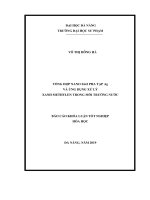 Tổng hợp nano zno pha tạp ag và ứng dụng xử lý xanh methylen trong môi trường nước 