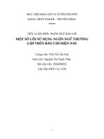TIỂU LUẬN MÔN: NGÔN NGỮ BÁO CHÍMỘT SỐ LỖI SỬ DỤNG NGÔN NGỮ THƯỜNGGẶP TRÊN BÁO CHÍ HIỆN NAY