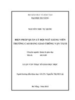 Biện pháp quản lý đội ngũ giảng viên trường cao đẳng giao thông vận tải II 