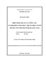 Biện pháp quản lý công tác xã hội hóa giáo dục trung học cơ sở huyện núi thành tỉnh quảng nam 