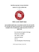 QUAN ĐIỂM TRIẾT HỌC CỦA MARX-LENIN VỀ CON NGƯỜIVÀ VẤN ĐỀ XÂY DỰNG NGUỒN LỰC CON NGƯỜI TRONG SỰNGHIỆP CÔNG NGHIỆP HÓA, HIỆN ĐẠI HÓA Ở NƯỚC TAHIỆN NAY