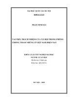 Vai trò, trách nhiệm của xã hội trong phòng chống tham nhũng ở việt nam hiện nay