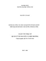 Đánh giá công tác đấu giá quyền sử dụng đất ở trên địa bàn huyện cẩm xuyên, tỉnh hà tĩnh  