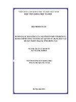 (Luận văn thạc sĩ) đánh giá sự hài lòng của người dân đối với dịch vụ hành chính công về đăng ký quyền sử dụng đất tại huyện nhơn trạch, tỉnh đồng nai 