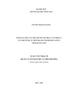 Đánh giá công tác bồi thường, hỗ trợ và tái định cư của một số dự án trên địa bàn thành phố tam kỳ, tỉnh quảng nam  