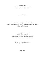 Đánh giá biến động sử dụng đất bằng công nghệ ảnh viễn thám tại huyện bố trạch, tỉnh quảng bình 