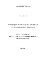 Đánh giá thực trạng công tác quản lý và sử dụng đất của các công ty lâm nghiệp có nguồn gốc từ nông, lâm trường quốc doanh tại tỉnh quảng trị  