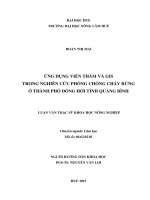 Ứng dụng viễn thám và gis trong nghiên cứu phòng chống cháy rừng ở thành phố đồng hới, tỉnh quảng bình 