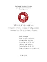 TIỂU LUẬN KỸ NĂNG LÃNH ĐẠOPHONG CÁCH LÃNH ĐẠO ĐỘC ĐOÁN CỦA LÝ QUANG DIỆUVÀ BÀI HỌC CHO CÁC NHÀ LÃNH ĐẠO TƯƠNG LAI