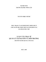 Thực trạng và giải pháp phát triển nhà ở cho người thu nhập thấp tại tỉnh đồng nai giai đoạn 2018   2025  