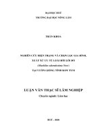Nghiên cứu hiện trạng phân bố và chọn lọc gia đình ưu tú loài bời lời đỏ (machilus odoratissima nees) tại vườn giống tỉnh kon tum 