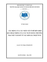 Luận văn thạc sĩ tác động của các nhân tố vĩ mô đến hiệu quả hoạt động của các ngân hàng thương mại việt nam 