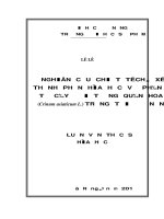 Nghiên cứu chiết tách xác định thành phần hóa học và phân lập chất từ cây đại tướng quân hoa trắng crinum asiaticum l trồng tại đà nẵng 