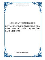 TIỂU LUẬN HOẠT ĐỘNG MARKETING CỦABÁNH   KINH   ĐÔ   TRÊN   THỊ   TRƯỜNGBÁNH VIỆT NAM