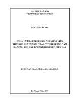 Quản lý phát triển đội ngũ giáo viên tiểu học huyện nam trà my tỉnh quảng nam đáp ứng yêu cầu đổi mới giáo dục hiện nay 