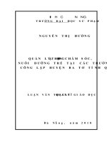 Quản lý hoạt động chăm sóc nuôi dưỡng trẻ tại các trường mầm non công lập huyện ba tơ tỉnh quảng ngãi 