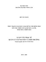 Thực trạng giao đất, giao rừng cho đồng bào dân tộc thiểu số tại huyện a lưới, tỉnh thừa thiên huế  
