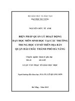 Biện pháp quản lý hoạt động dạy học môn sinh học tại các trường trung học cơ sở trên địa bàn quận hải châu thành phố đà nẵng 