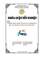 Tìm hiểu thực trạng sử dụng các tình huống học tập trong dạy học toán ở tiểu học 