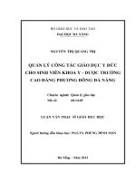 Quản lý công tác giáo dục y đức cho sinh viên khoa y dược trường cao đẳng phương đông đà nẵng 