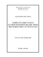 Nghiên cứu chiết tách và xác định thành phần hóa học trong một số dịch chiết cây nở ngày đất 