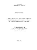 Đánh giá thực trạng và đền xuất giải pháp nâng cao hiệu quả hoạt động của văn phòng đăng ký quyền sử dụng đất thành phố hà tĩnh, tỉnh hà tĩnh  