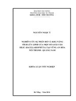 Nghiên cứu sự phân bố và khả năng tích lũy lipid của một số loài tảo silic bacillariophyta tại vũng an hòa núi thành quảng nam 