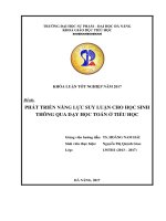 Phát triển năng lực suy luận cho học sinh thông qua dạy học toán ở tiểu học 