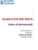 Bài giảng cơ sở hệ thống thông tin chương 4   PGS  TS  hà quang thụy 