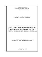 Quản lý hoạt động phát triển tiếng việt cho trẻ mầm non người dân tộc thiểu số ở các trường mầm non trên địa bàn tỉnh gia lai 