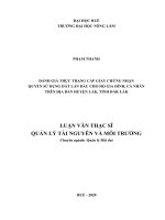 Đánh giá thực trạng cấp giấy chứng nhận quyền sử dụng đất lần đầu cho hộ gia đình, cá nhân trên địa bàn huyện lắk, tỉnh đắk lắk  