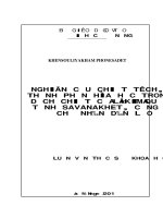 Nghiên cứu chiết tách xác định thành phần hoá học trong một số dịch chiết của hạt quả lêkima ở tỉnh savanakhet cộng hòa dân chủ nhân dân lào 