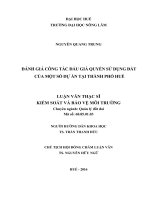 Đánh giá công tác đấu giá quyền sử dụng đất của một số dự án tại thành phố huế 