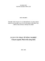 Nghiên cứu vai trò sinh kế hoạt động dịch vụ du lich tại các xã vùng đệm vườn quốc gia phong nha kẻ bàng, tỉnh quảng bình  