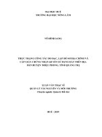 Thực trạng công tác đo đạc, lập hồ sơ địa chính và cấp giấy chứng nhận quyền sử dụng đất trên địa bàn huyện triệu phong, tỉnh quảng trị  