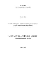 Nghiên cứu một số biện pháp kỹ thuật nhân giống cà gai leo (solanum procumens)  