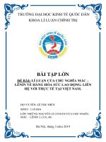BÀI TẬP LỚN ĐỀ BÀI: LÍ LUẬN CỦA CHỦ NGHĨA MÁC – LÊNIN VỀ HÀNG HÓA SỨC LAO ĐỘNG. LIÊN HỆ VỚI THỰC TẾ TẠI VIỆT NAM.
