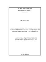 Nâng cao hiệu quả của công tác tạo động lực cho người lao động tại vnpt hải dương 