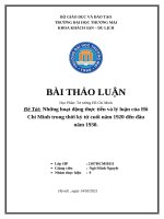 Những hoạt động thực tiễn và lý luận của Hồ Chí Minh trong thời kỳ từ cuối năm 1920 đến đầu năm 1930.