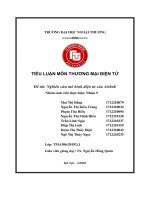 TIỂU LUẬN MÔN THƯƠNG MẠI ĐIỆN TỬ  Đề tài: Nghiên cứu mô hình điện tử của Airbnb