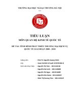 TIỂU LUẬNMÔN QUAN HỆ KINH TẾ QUỐC TẾĐỀ TÀI: TÌNH HÌNH PHÁT TRIỂN THƯƠNG MẠI DỊCH VỤQUỐC TẾ GIAI ĐOẠN 2000 - 2018