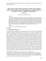 Thử áp dụng một phương pháp dạy tiếng Việt cho học sinh dân tộc thiểu số (trường hợp dạy cho học sinh cấp tiểu học Stiêng và Khmer ở Bình Phước)