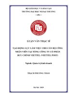 TẠO ĐỘNG LỰC LÀM VIỆC CHO CÁN BỘ CÔNG NHÂN VIÊN TẠI TỔNG CÔNG TY CỔ PHẦN BƢU CHÍNH VIETTEL (VIETTEL POST)