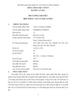 Đề cương chi tiết học phần vật lý đại cương 