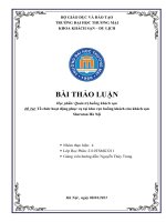 Tổ chức hoạt động phục vụ tại khu vực buồng khách của khách sạn Sheraton Hà Nội