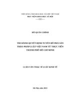 Thi hành quyết định tuyên bố phá sản theo pháp luật Việt Nam từ thực tiễn Thành phố Hồ Chí Minh.