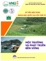 Kỷ yếu hội thảo khoa học quốc gia lần thứ IV môi trường và phát triển bền vững 
