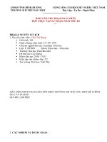 BAO CAO THU HOACH CA NHAN THUC TAP SP NAM II TIEU HOC